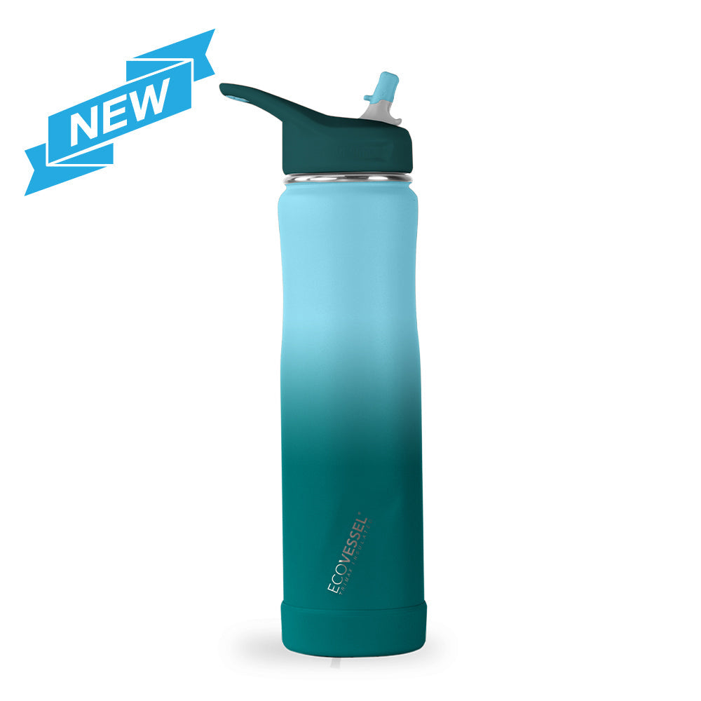24 oz EcoVessel SUMMIT Stainless Steel Insulated Straw Water Bottle
