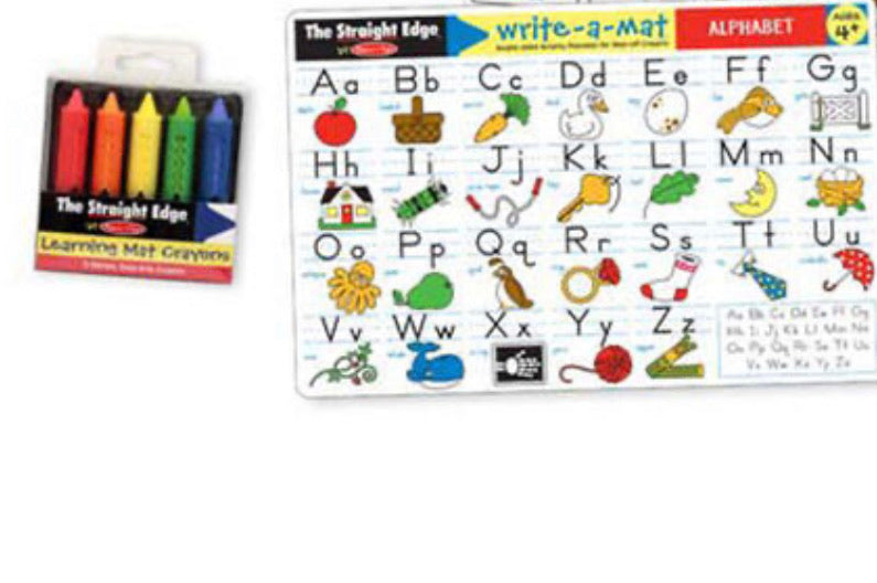 Melissa & Doug Learning Mat Crayons, The Straight Edge, Assorted - 5 pack